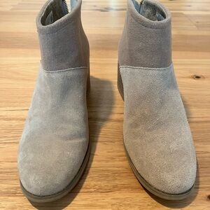 Toms Tan Ankle Booties with Suede Finish